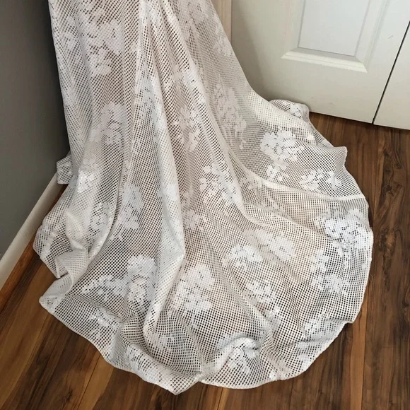 NEW JOVANI SZ 4 IVORY NUDE ILLUSION LACE BEADED FORMAL EVENING GOWN - Picture 13 of 16